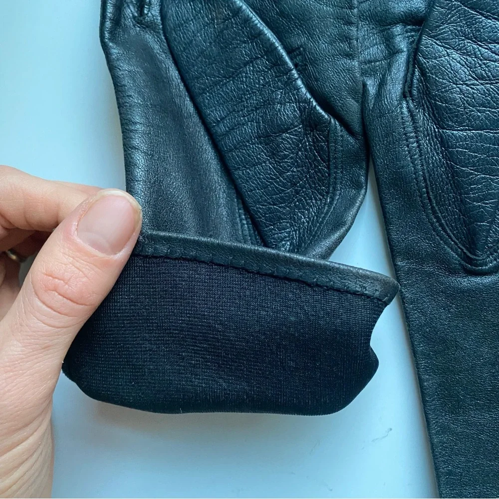Beautiful Elegant Women's Faux Leather Black Gloves Size S